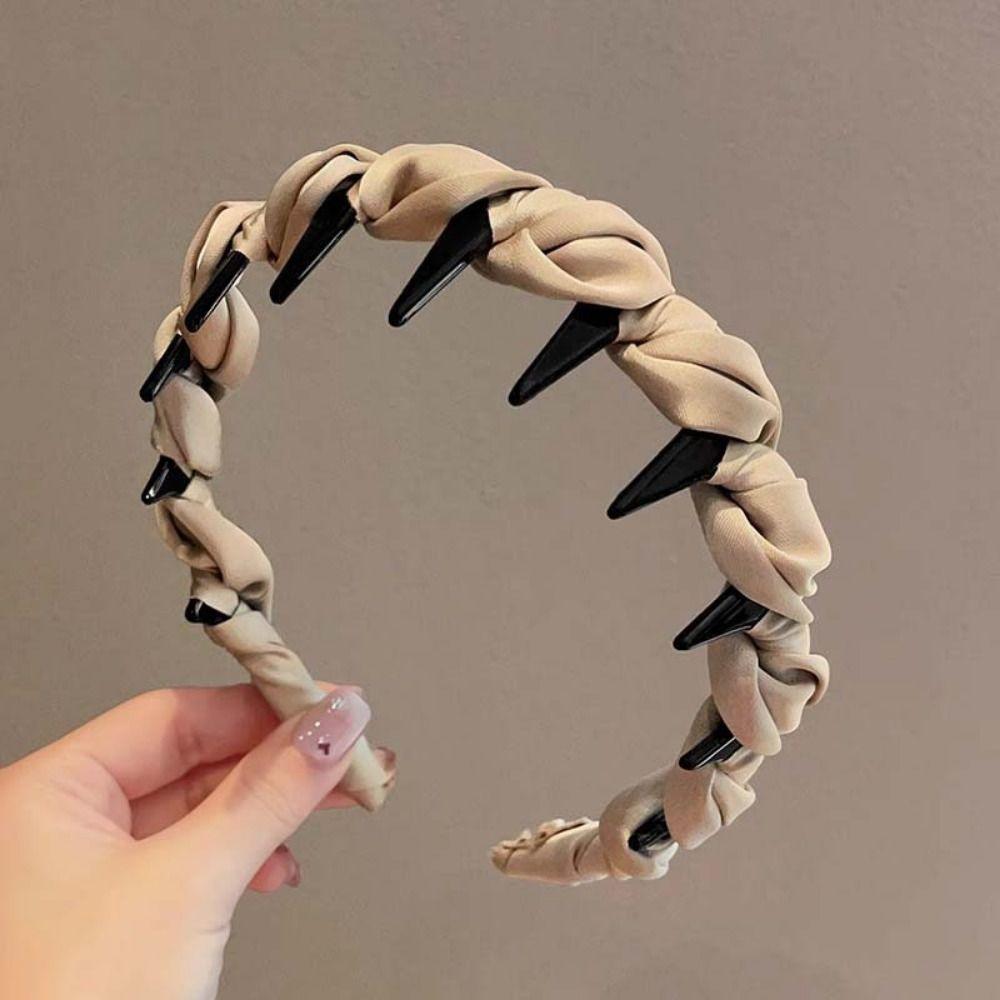 Comfortable Wrapped Hair Hoop Wave Pattern Non-Slip Headband Women's Satin Hairband  Daily Wear