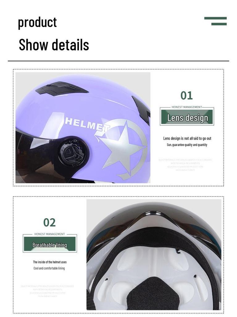 Unisex Ganzjahres-Elektrofahrzeughelm mit Sonnenschutz