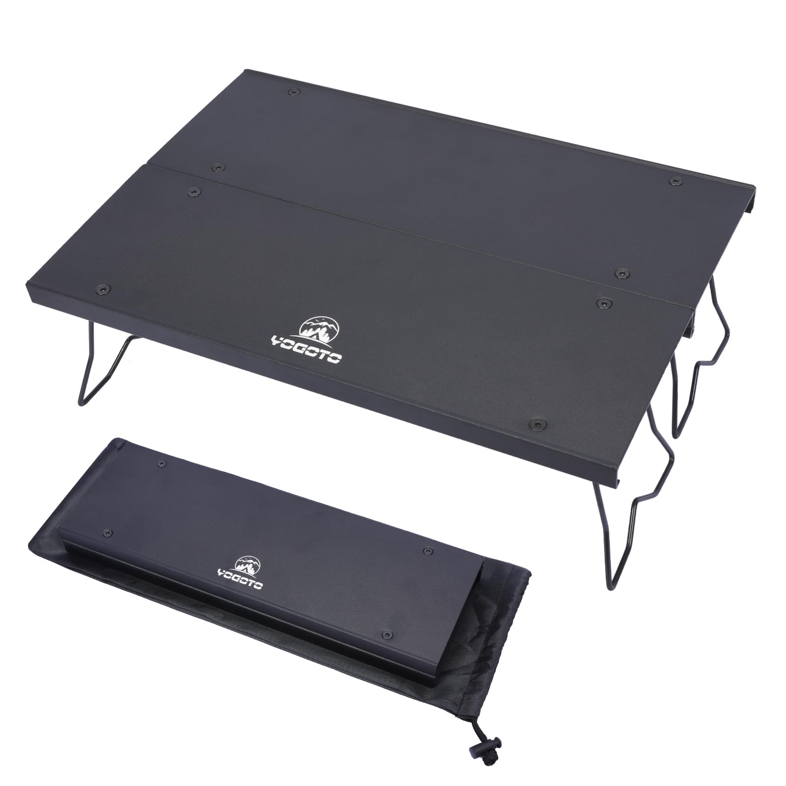 

YOGOTO Outdoor Storage Outdoor Table, Bonfire, Solo, Aluminum, Lightweight, Compact, Foldable, Case, Mountaineering, Camping, (Black) чёрный