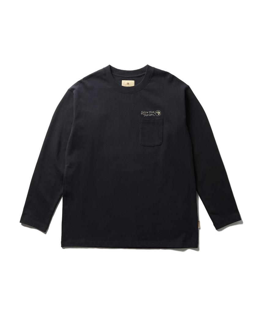 Trad Label Pocket Heavy for Men and Size BLACK [Snow Peak] L/S T-Shirt SPTL-TS-26SU907 Long-sleeved T-shirt Women, M,