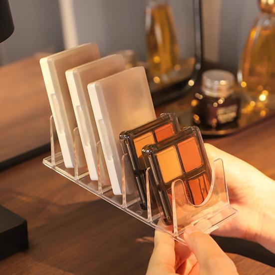 Acrylic Makeup Eyeshadow Palette Organizer Transparent Bathroom Countertop Vanity Cabinets Cosmetics Holder Multi-functional Storage Rack