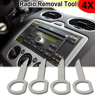 4x Per Ford VW Tourareg Skoda Mercedes Benz CD Radio Stereo rimozione estrattore chiave di sblocco pin installare strumento accessori auto