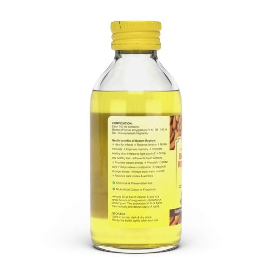 Torque Badam Rogan Oil | 100% Pure, Cold Pressed & Sweet Almond Oil | For Glowing Skin & Hair Growth | Natural Almond Oil 100ml (Pack Of 2)