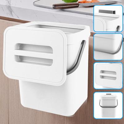 Lixeira de cozinha suspensa para resíduos orgânicos, grande capacidade, design compacto, banheiro