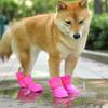 4 of them. Shoes anti slip pet rain shoes dog shoes