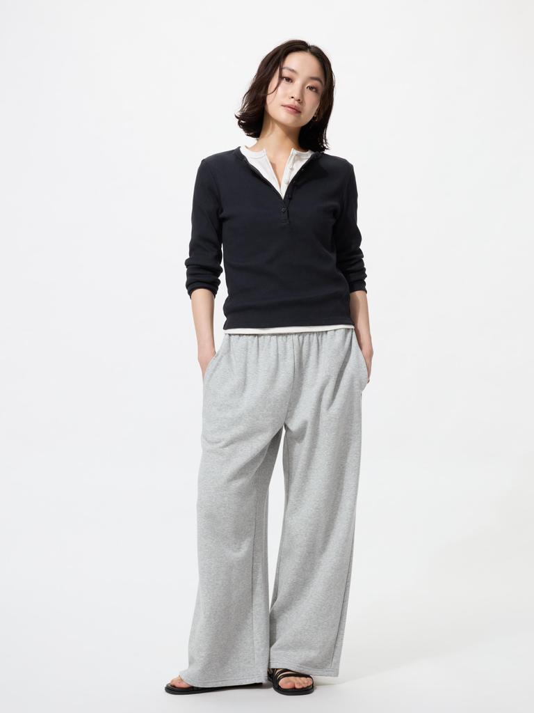 Uniqlo Sweat Wide Pants Short Length Model