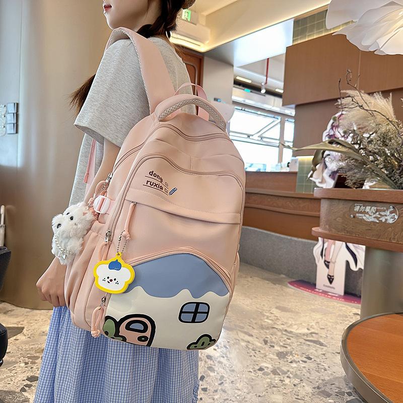 Japan and South Korea large-capacity trendy backpack fashionable and cute junior high school student schoolbag high-value student backpack