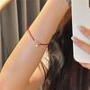Chinese Style Lucky Red String Bracelet For Women Men Minimalist Handwoven Adjustable Blessing Bracelets Accessories Amulet Gift