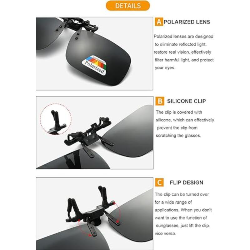 YEZIXIN Polarized Myopia Clip-on Sunglasses1Pcs Set for Driving Fishing Night Vision Sun Shading Eyewear Sun Shading Eyeglasses