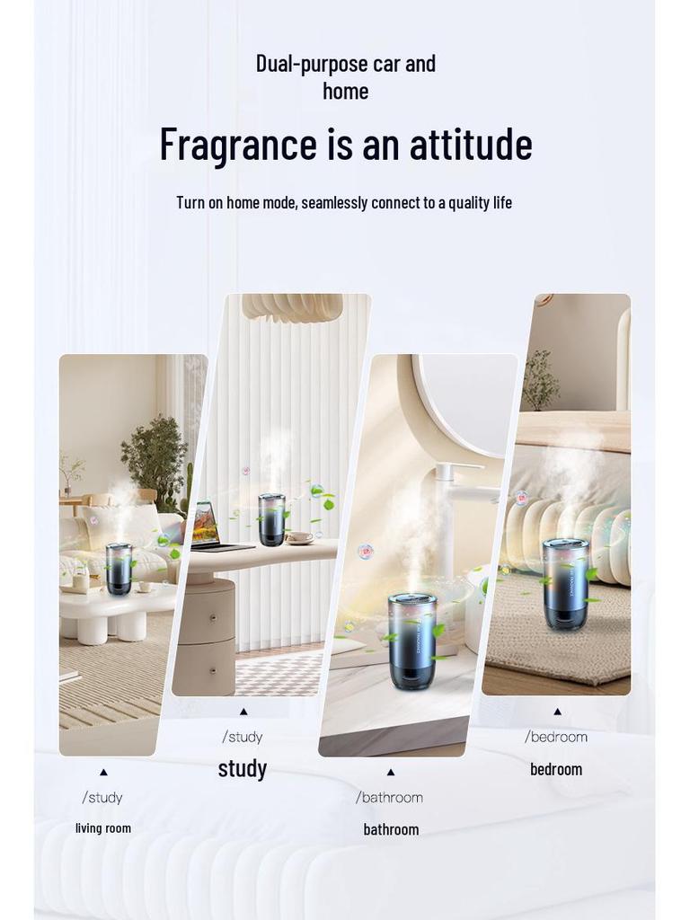 Dual-Use Smart Car & Home Aromatherapy Diffuser with Atmosphere Light & Deodorizer