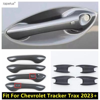 Car Door Handle Bowl Cap Pull Doorknob Catch Decoration Cover Trim For Chevrolet Tracker Trax  2024 Carbon Fiber Accessories