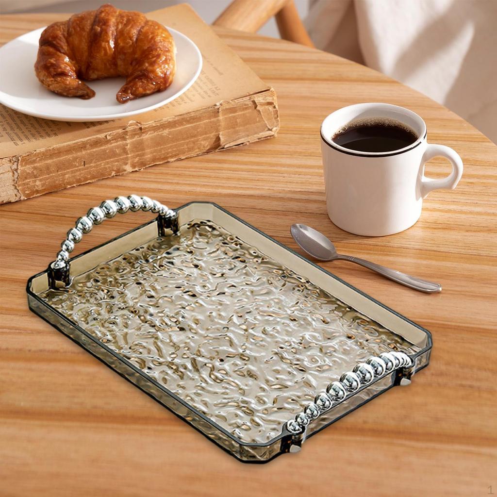 Rectangle Serving Tray Bathroom Vanity Organizer Platter Jewelry Storage