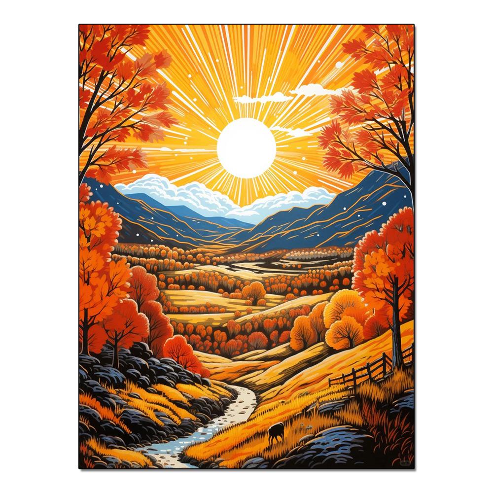 Landscape Sunset Diamond Painting Complete Kit DIY Mosaic Embroidery Hobby Handicraft Painting for Home Wall Decoration