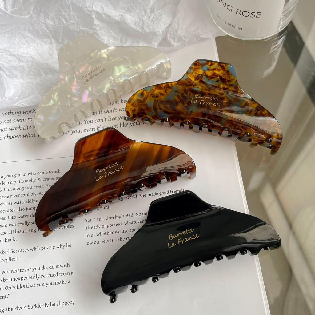Elegant Autumn Retro Korean Acetate Hair Clip for Women - High-Grade Shark Clip for Bun