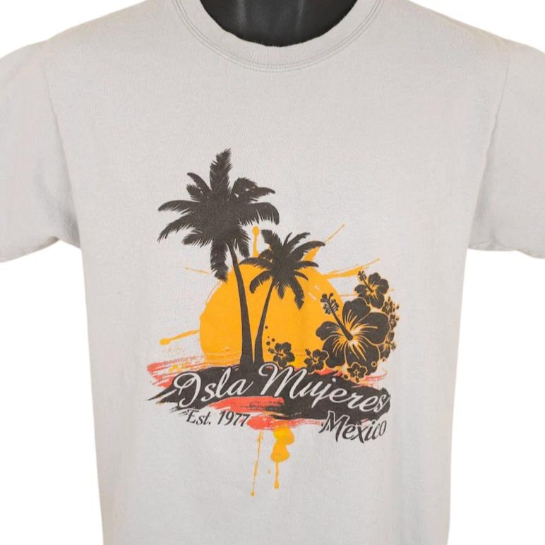 

Isla Mujeres T Shirt Mens Size Medium Gray Mexico Travel Destination Tee M