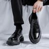 FashionIncrease Leather Derby Shoes for Men Fashion Casual Designer Platform Shoes Male English Black Autumn Winter Men's Dress Shoes