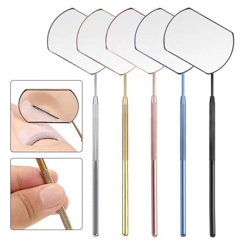SENKA Cloud Heart Shape Eyelash Extensions Mirror Handle Heart Case Eyelash Inspection Mirror for Eyelash Extensions