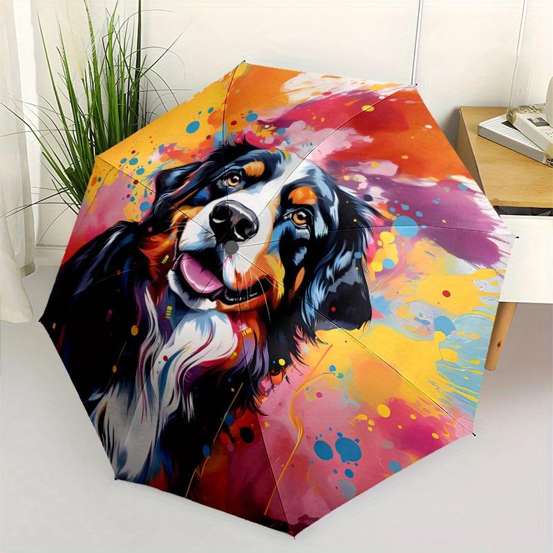 Bernese Mountain Dog Umbrella - Automatic Open/Close, Heavy-Duty Iron Frame & Lightweight, with Vibrant Bernese Mountain Dog D