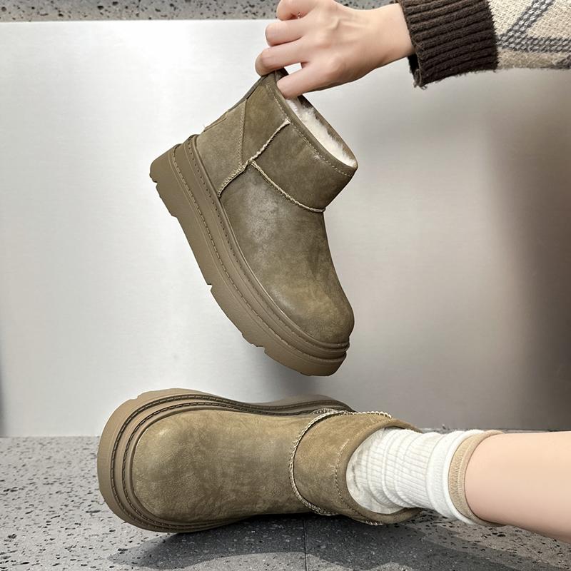 Women's Snow Boots Flat-soled, Non-slip Women Ankle Boots and Short Boots Winter Warm Slip-on Female Boots