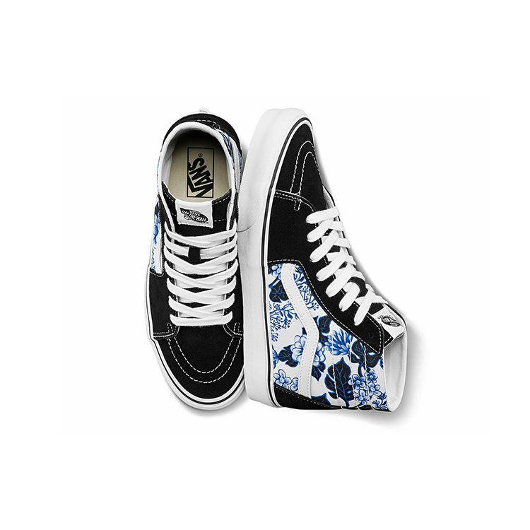 Vans Sk8-Hi Tapered Floral Blue Unisex Sneakers White VN0A4U16Y6Z