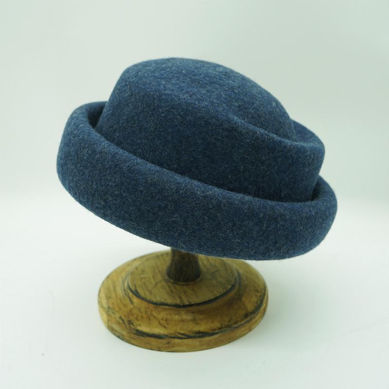 Elegant Women's Wool Felt Beret - Japanese Retro, White/Black/Brown/Camel, Autumn/Winter, French Style with Rolled Brim