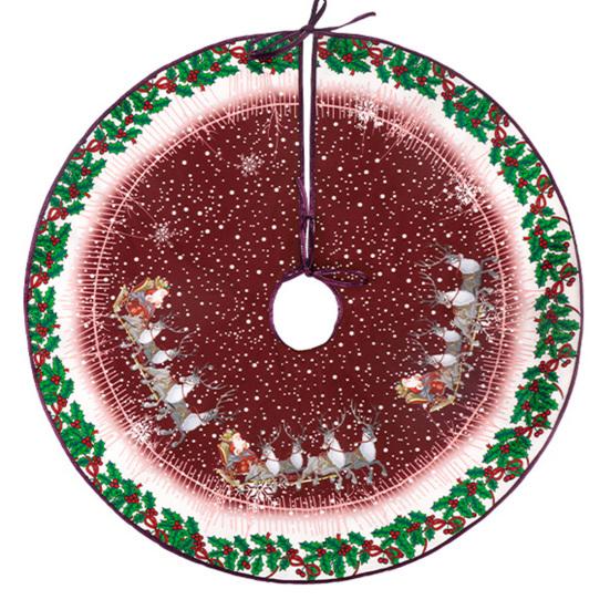 Excellent Christmas Tree Skirt Fine Workmanship Hemp Weave Santa Xmas Bottom CDN