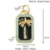Trendy Colorful Enamel Geometry Charm Pendant,Real 18k Gold Plated Zircon Necklace Bracelet Jewelry Findings Supplies S43