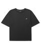 Peideu Pd Signature Logo Roll-Up Crop Short Sleeve T-Shirt Charcoal