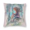 Spark Of Light Forest Girl Pillowcase Polyester Linen Velvet Printed Zip Decor Bed Cushion Case