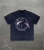 Retro Delfin Grafik-T-Shirt, Dark Art Ozean T-Shirt für Damen Herren, Vintage Style 90er Grafik-T-Shirt, Gothic Alt Girl Shirts, Y2K Streetwear Tee