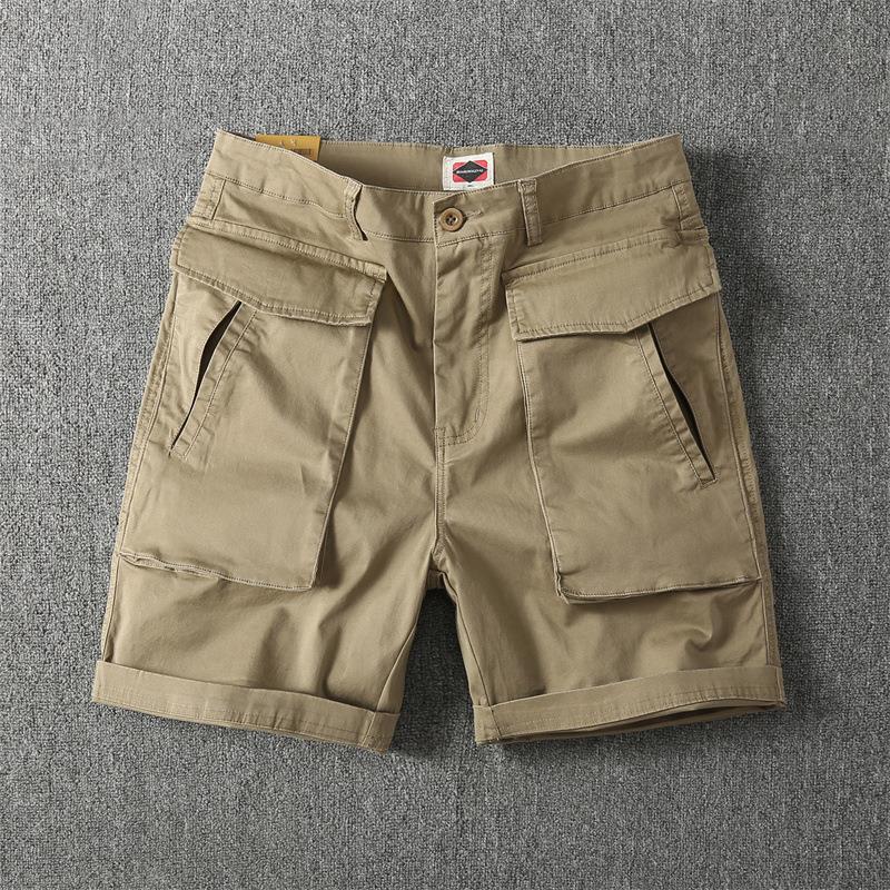 Men's Trendy American Style Stretch Work Shorts with Multi-Pockets - Loose Casual 5-Point Summer Pants.