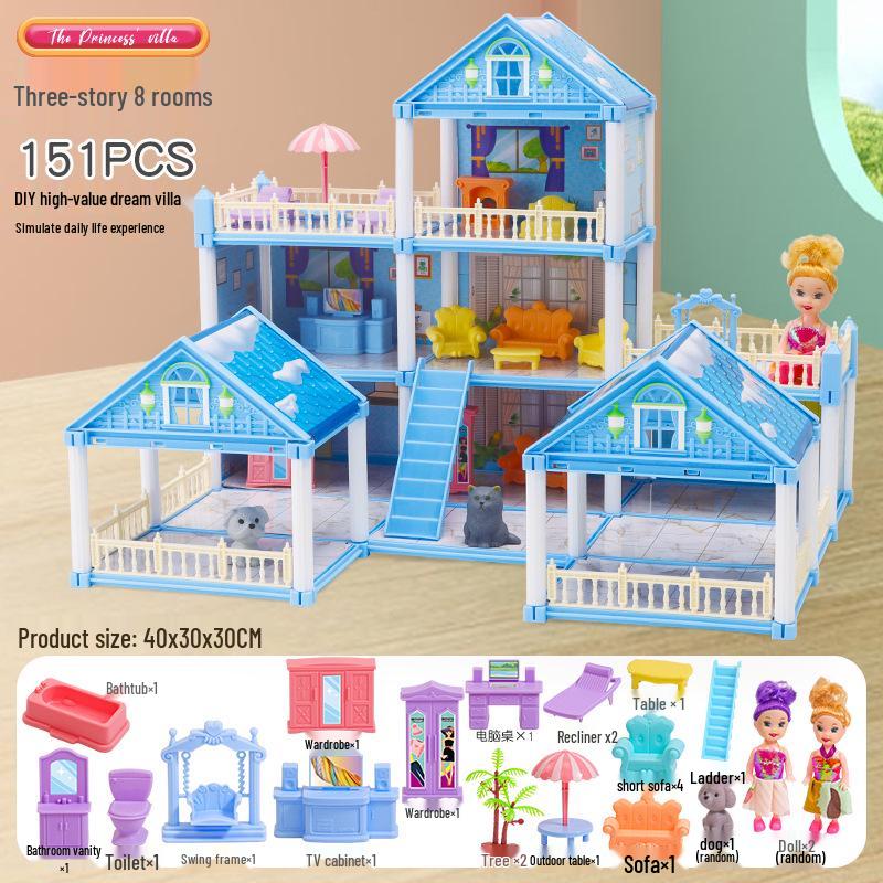 Children's Glowing Princess Castle DIY Toy Villa Set