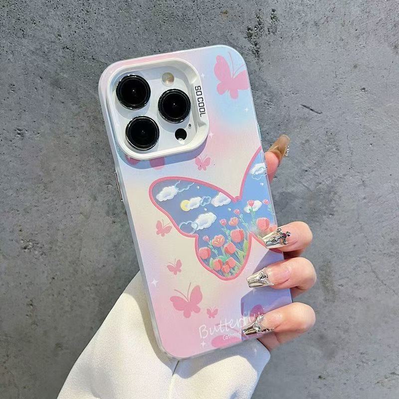 Rose Butterfly Suitable for 16plus European and American 15promax Apple Phone Case Iphone16 Girl 14 Creative 13