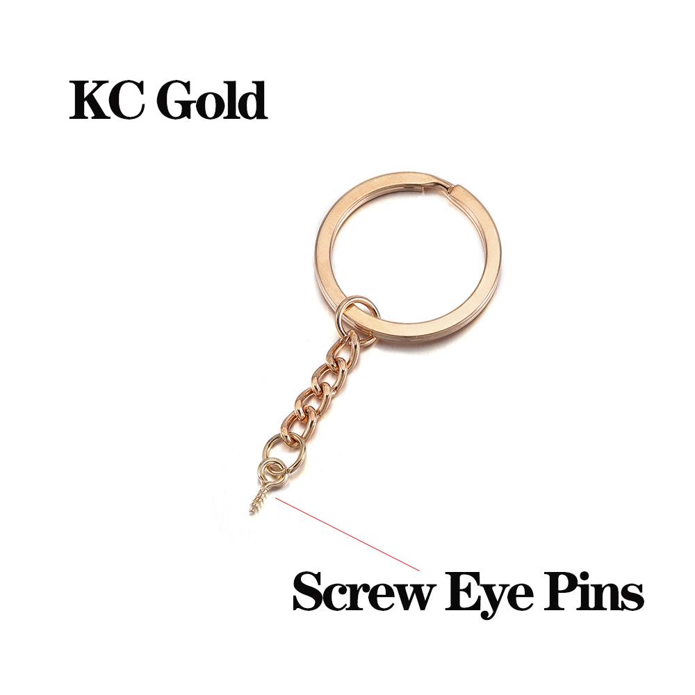 10Pcs/Lot Keychain Rings with Lobster Clasp Screw Eye Pins Jump Ring Keyrings for DIY Jewelry Making Findings Accessories