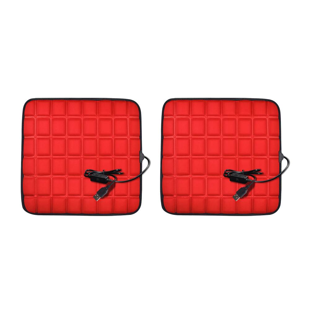 5V USB Heated Car Seat Cover 43x43cm Electric Heating Pad Universal Car Seat Heating Cushion Foot Warmer for Autumn and Winter