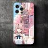Zero Two 02 Kawaii Cute Soft Phone Case for iPhone 16 16E 17 Air 15 Pro Max 14 Plus 13 Mini 11 12 7 Black Cover Back Shell