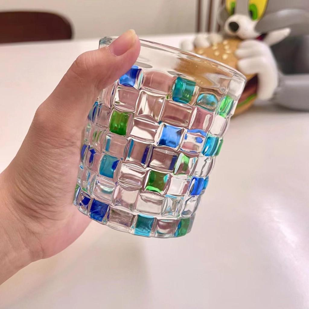 Regenbogen-Schimmer Handbemalte Glas Tasse - Bling Design für den Sommer