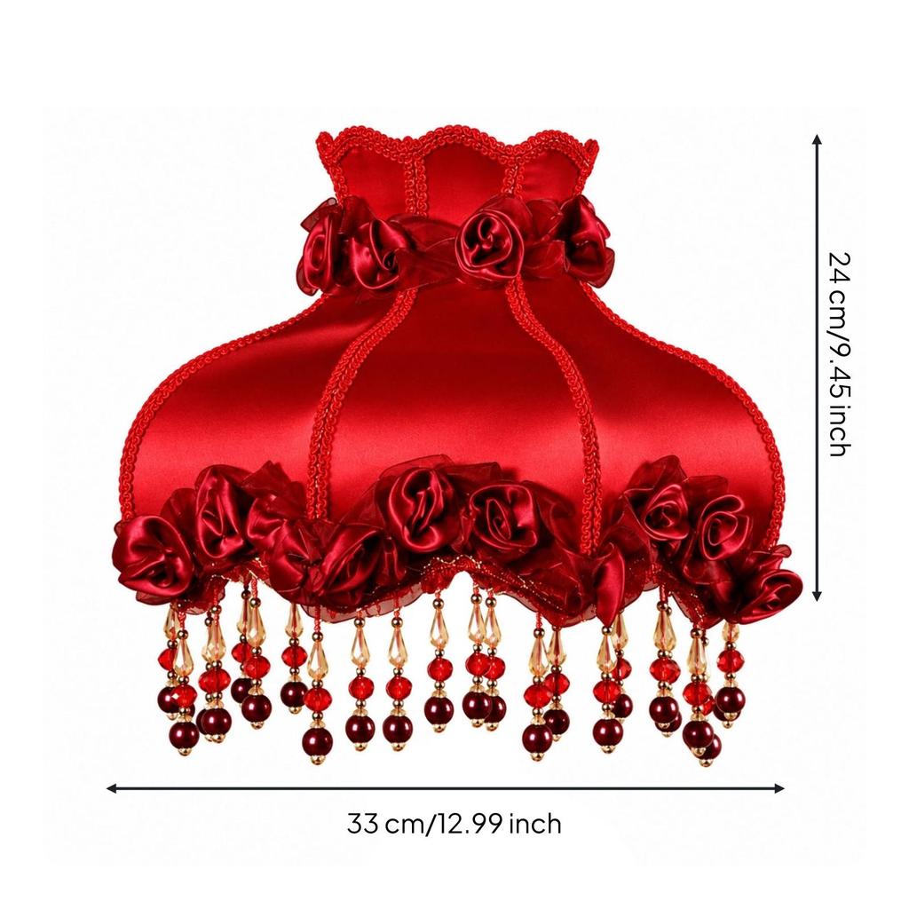 E27 Screw Fitting Lampshade Beaded with Dangling Bead Ornaments Ornate for Bedroom,