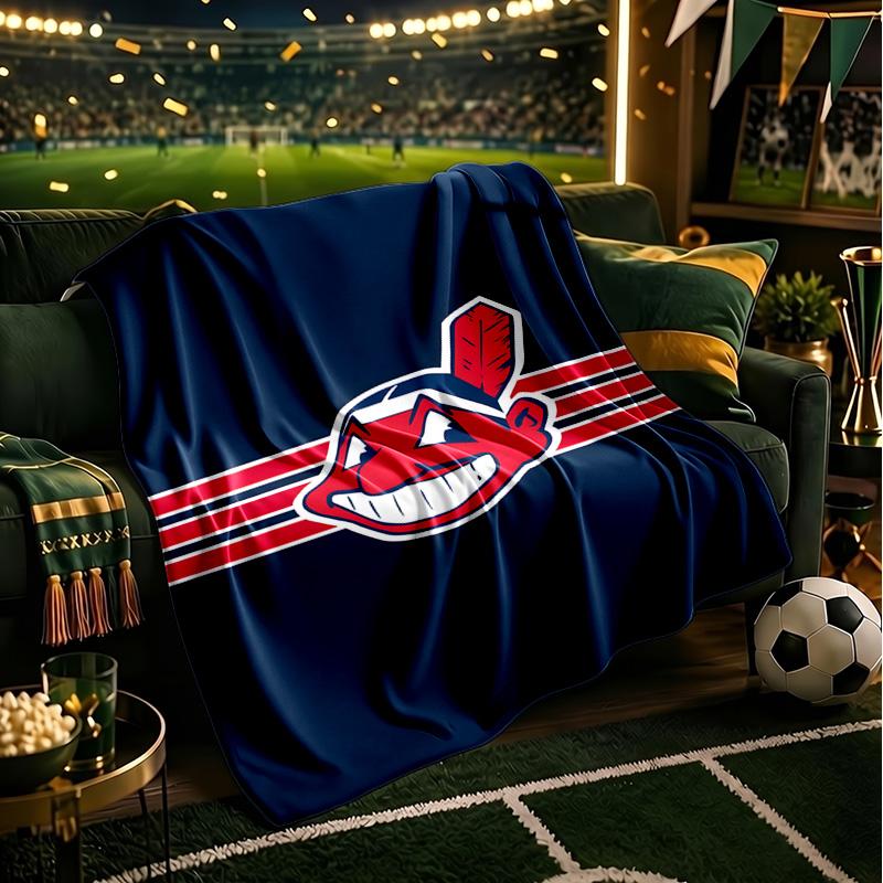 Indians football Blanket Lightweight Flannel Bedding Blanket Perfect for Travel, Camping, Living Rooms, Offices, Sofas, Fan Christmas gift
