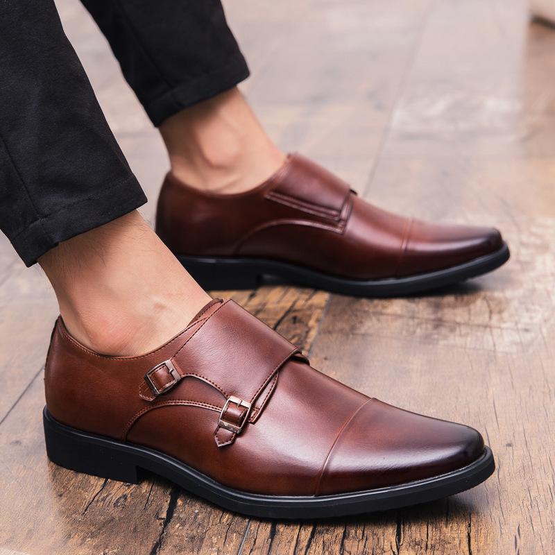 

Japanese men s business large size leather shoes formal office leather shoes English leather shoes 48 коричневий