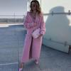 Winter Collar Knitted Cardigan Collage Solid Color Long Size Plus Size Women's Knitted Sweater