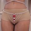 European And American Ruby Red Mixed White Bikini Body Chain Trendy Rhinestone Underwear Chain