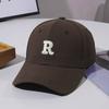 Unisex Hard Top Baseball Cap With Letter Embroidery Sun Protection Brim Hat For Couples Kids Outdoor Casual Wear