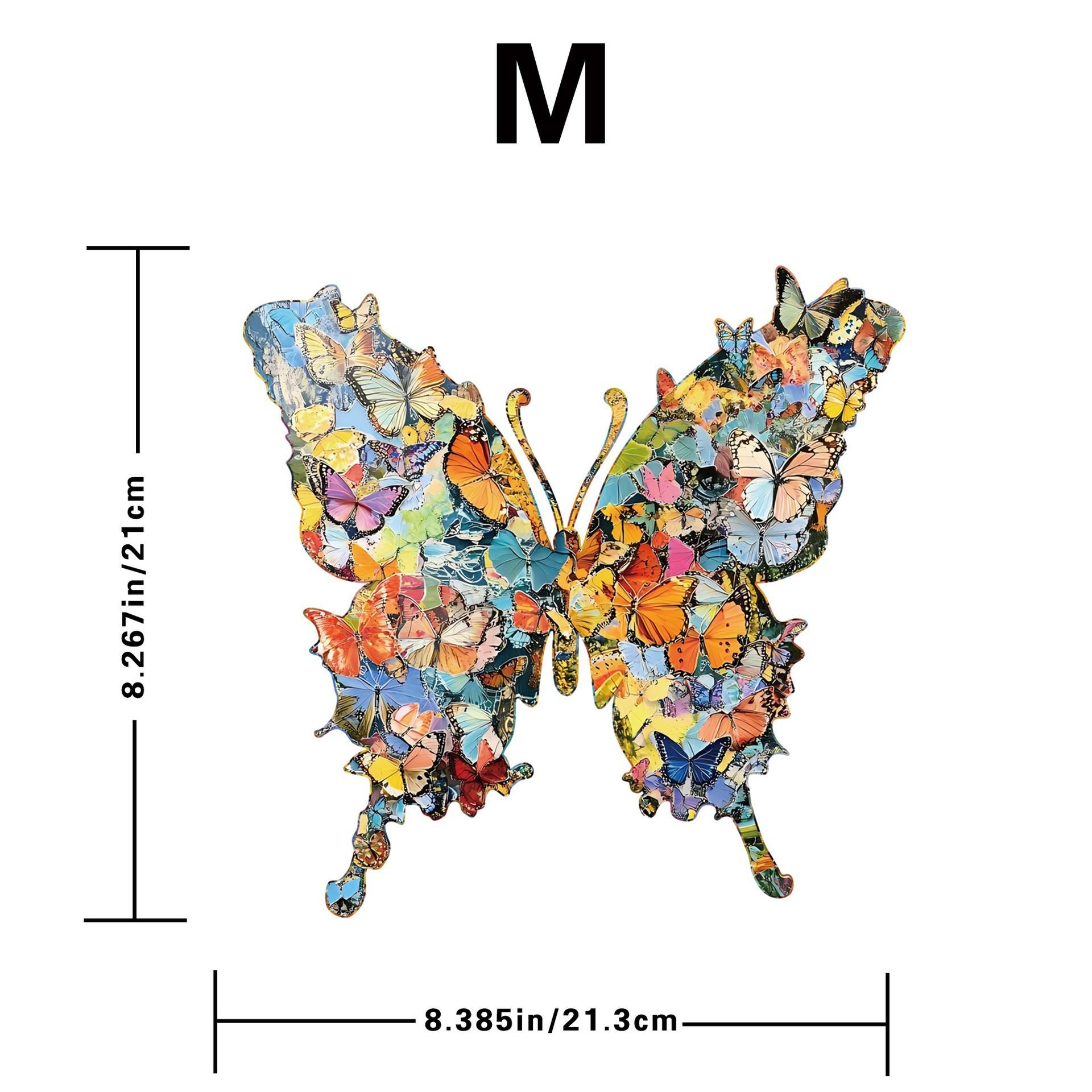 Butterfly Puzzle Wooden Special-Shaped Splicing Toy Decorative Painting Gift Puzzle Decompression Puzzle