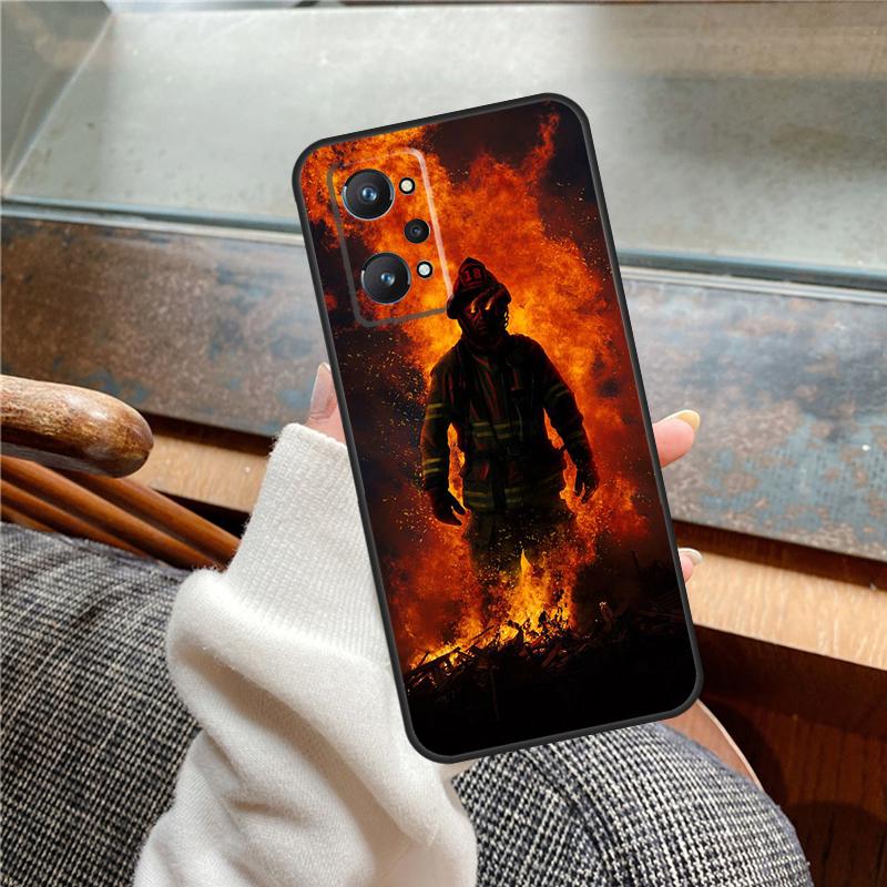 Firefighter Heroes Fireman Case For Realme 11 12 13 14 Pro Plus C53 C55 C51 C25 C63 C61 C65 C67 C71 C75 GT6 GT7 15 Pro