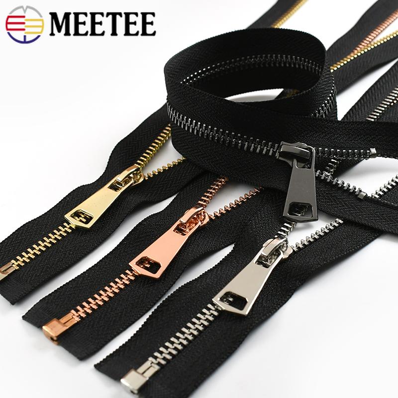 1/2 Stück Meetee 5# 15-80cm Metallreißverschlüsse Offenes Ende Reißverschlüsse für Tasche Daunenmantel Tasche Nähreißverschluss Reparaturset DIY Nähzubehör