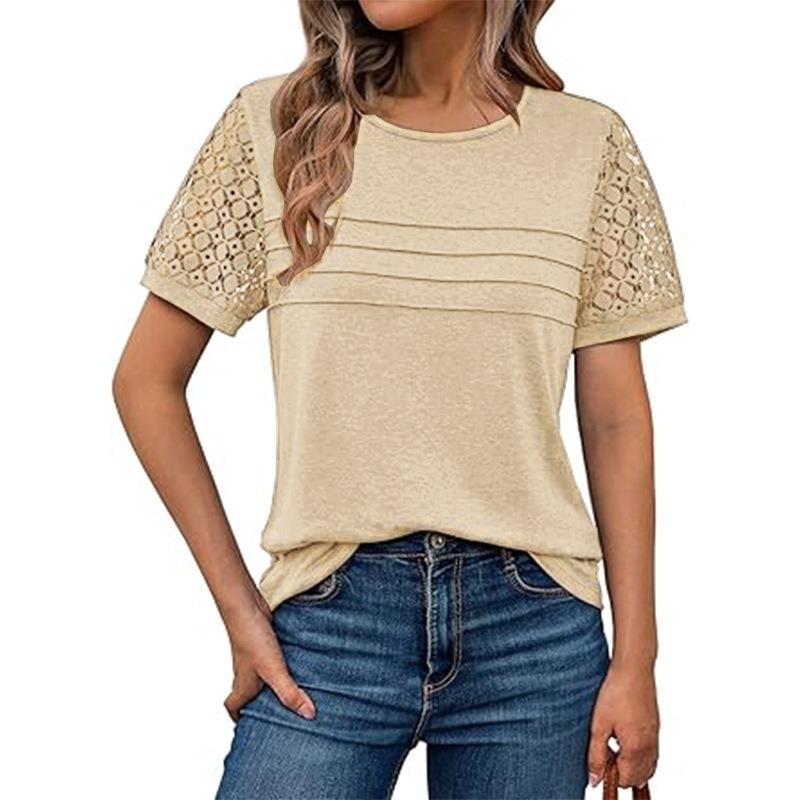 BFCCQB Camicette e camicie casual con scollo a maniche corte e alla moda da donna