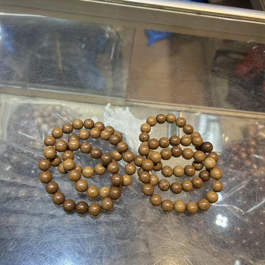 Natural Six-Dao Wenge Wood Dragon-Subduing Bracelet Prayer Beads by Xiaohongshu