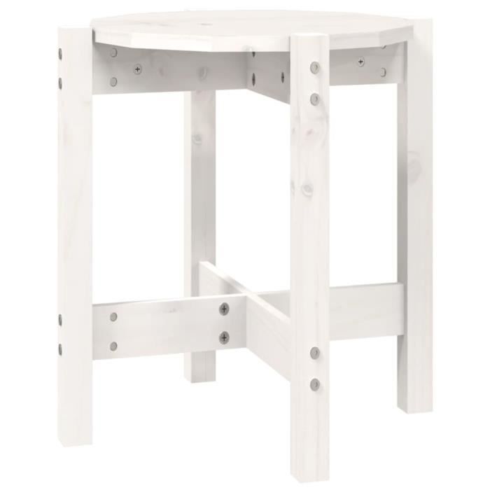 VidaXL Coffee Table White Ø 42.5x45 Cm Solid Pine Wood 822313