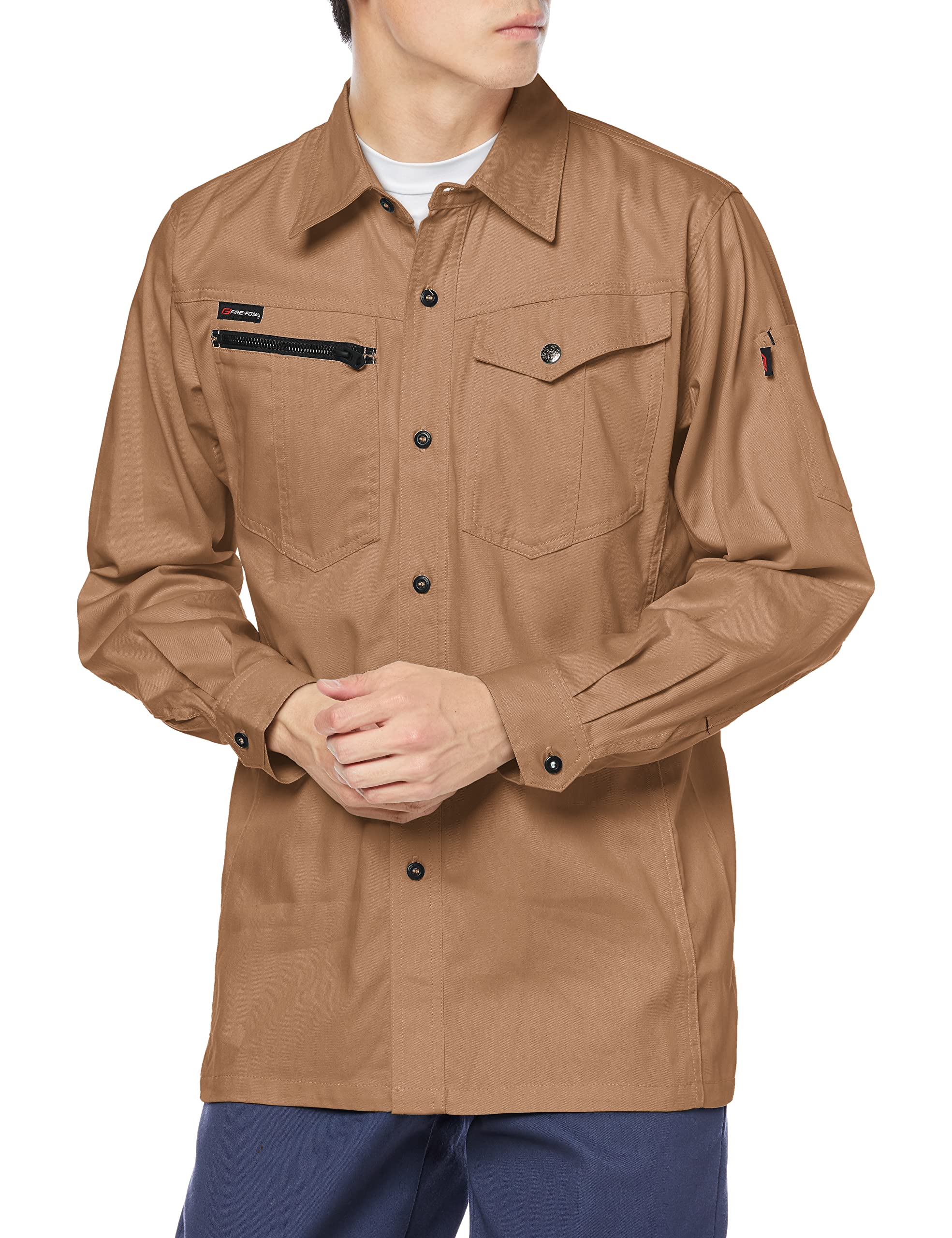 

COCOS Nobuoka 7318 Cotton Long Sleeve Shirt, Khaki, Size L